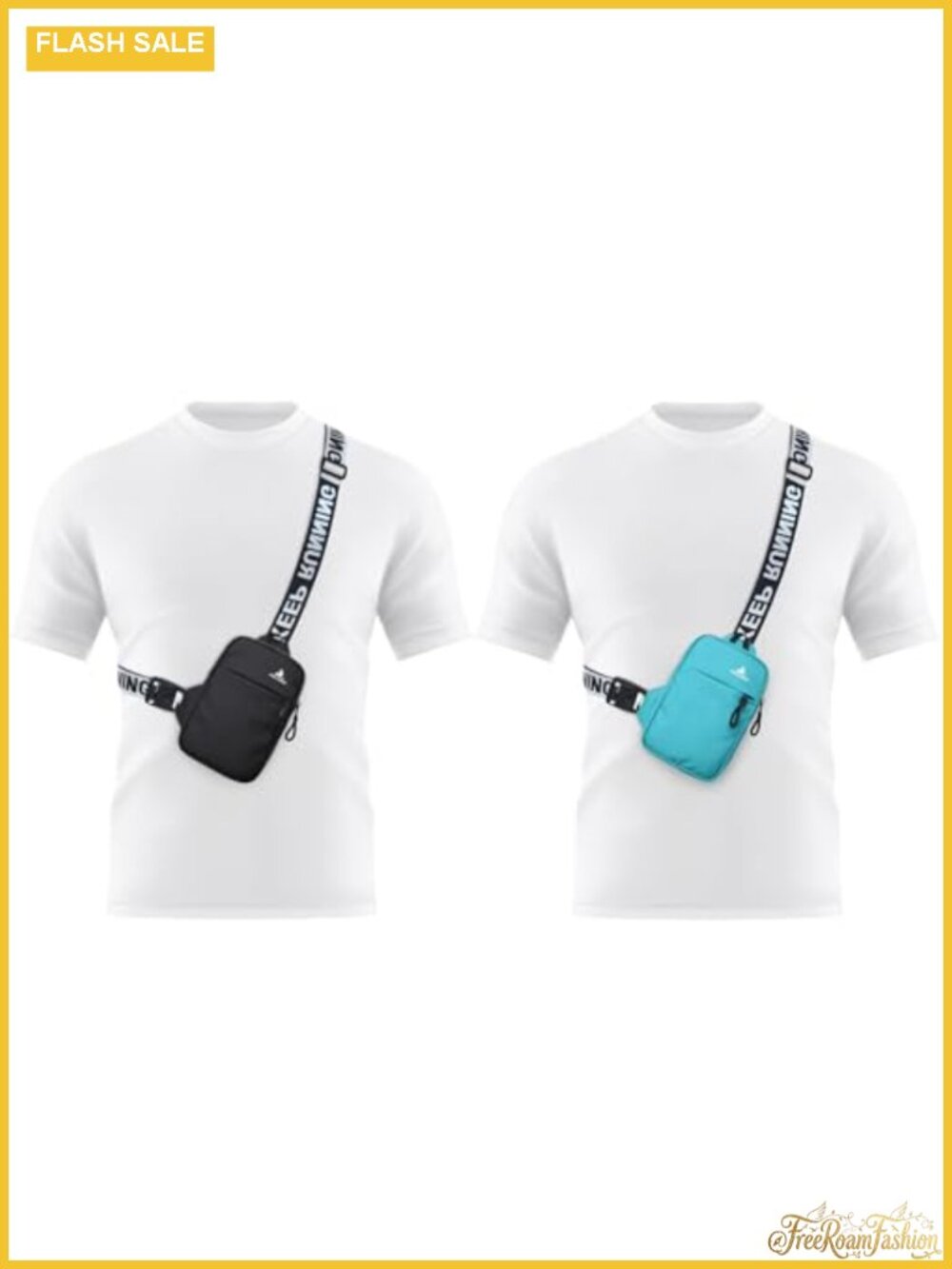 Mini Crossbody Sling Bag Chest Bag Dual Pocket Water Resistant Fanny Pack